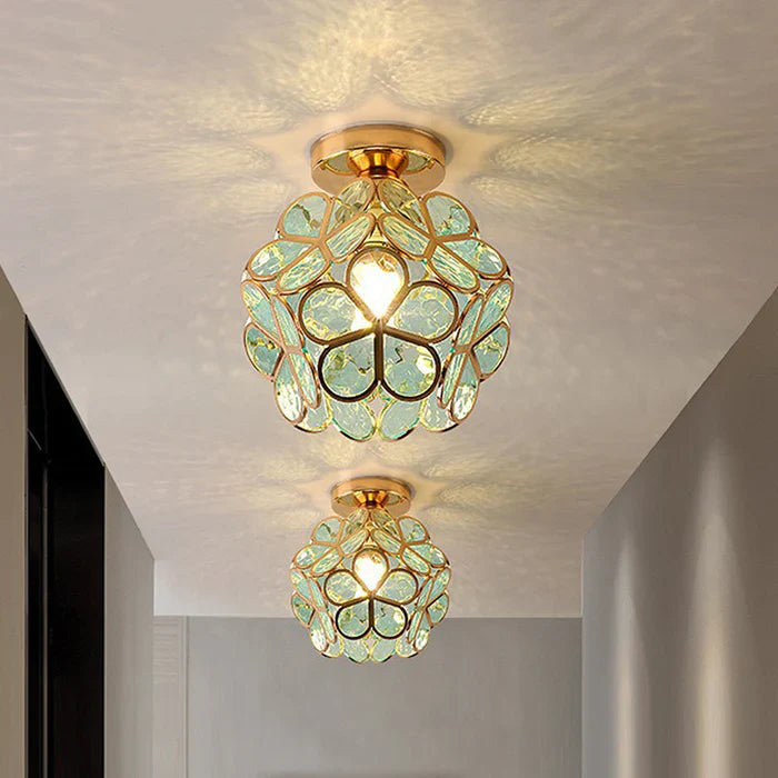 Design glazen plafondverlichting in bloemstijl