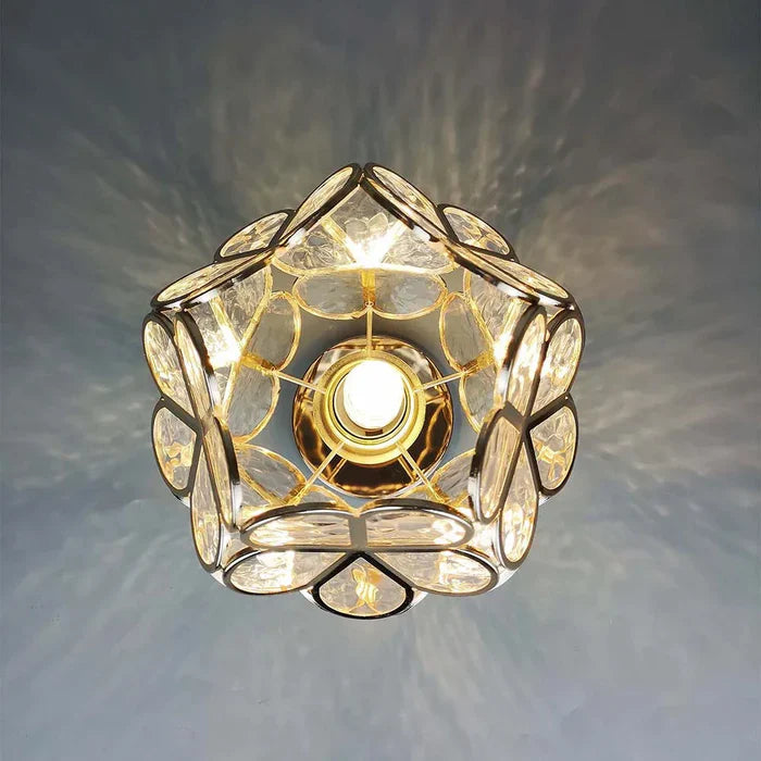 Design glazen plafondverlichting in bloemstijl