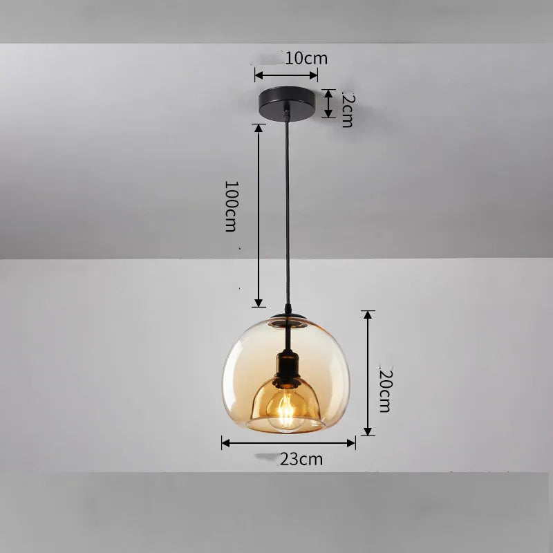 Handgeblazen glazen plafondlamp