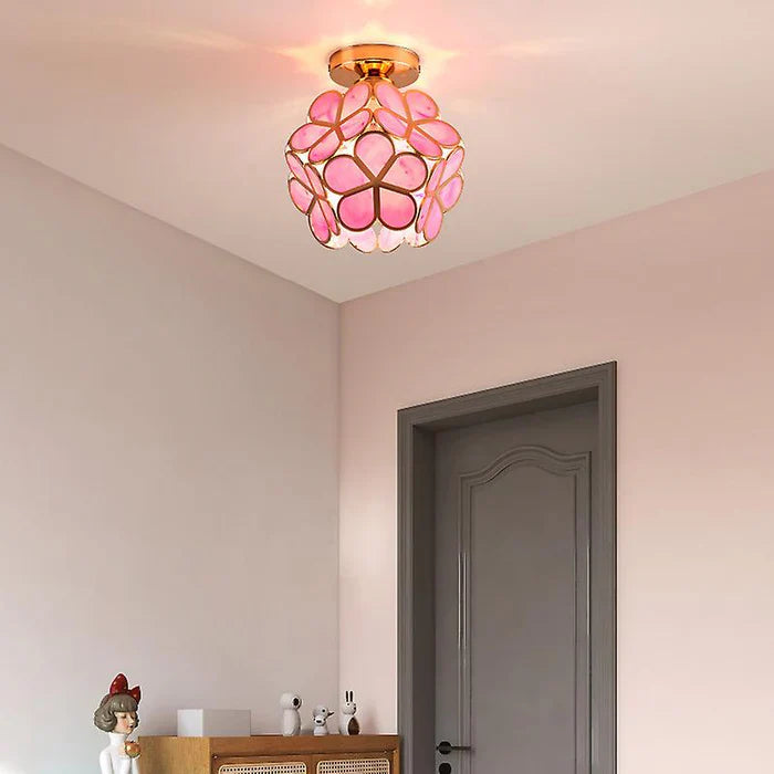 Design glazen plafondverlichting in bloemstijl