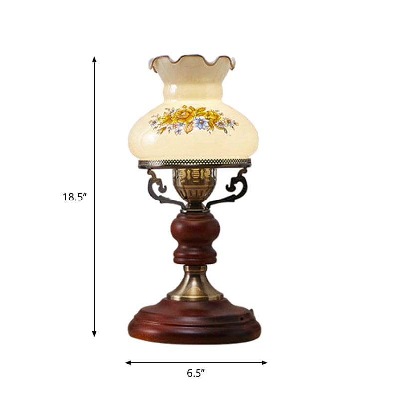 Glowsophie – urn tafellamp in rood en bruin