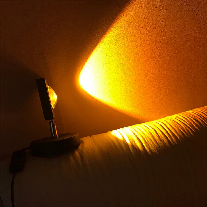 GlowBright - retro tafellamp met zonsondergangmotief