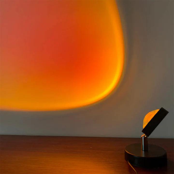 GlowBright - retro tafellamp met zonsondergangmotief