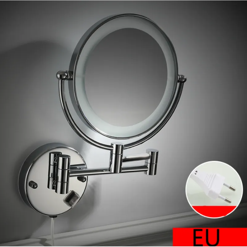 Gouden oplaadbare led vergrotende spiegel voor make-up en badkamer