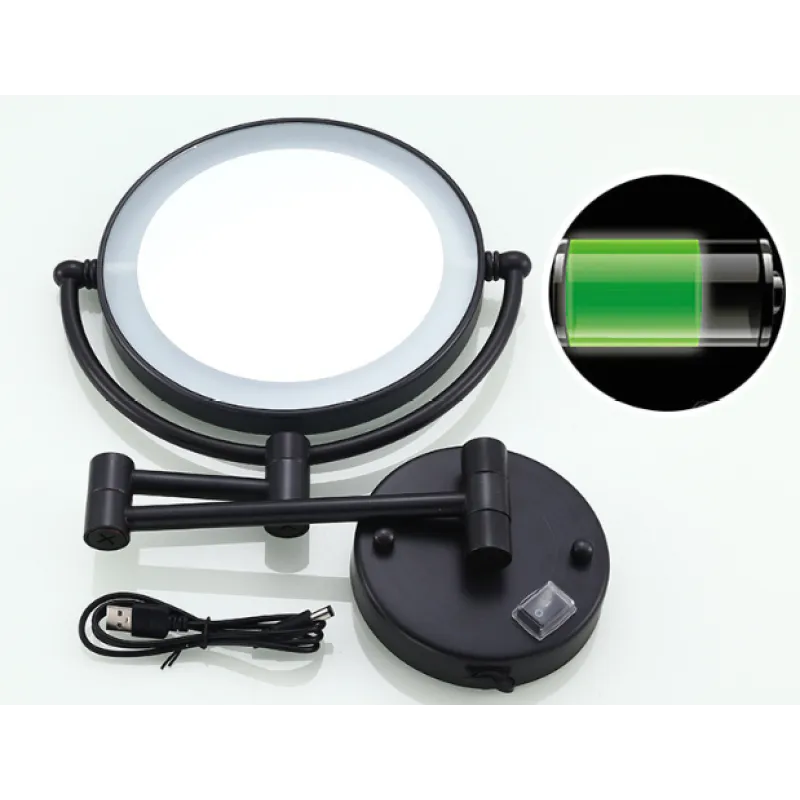 Gouden oplaadbare led vergrotende spiegel voor make-up en badkamer