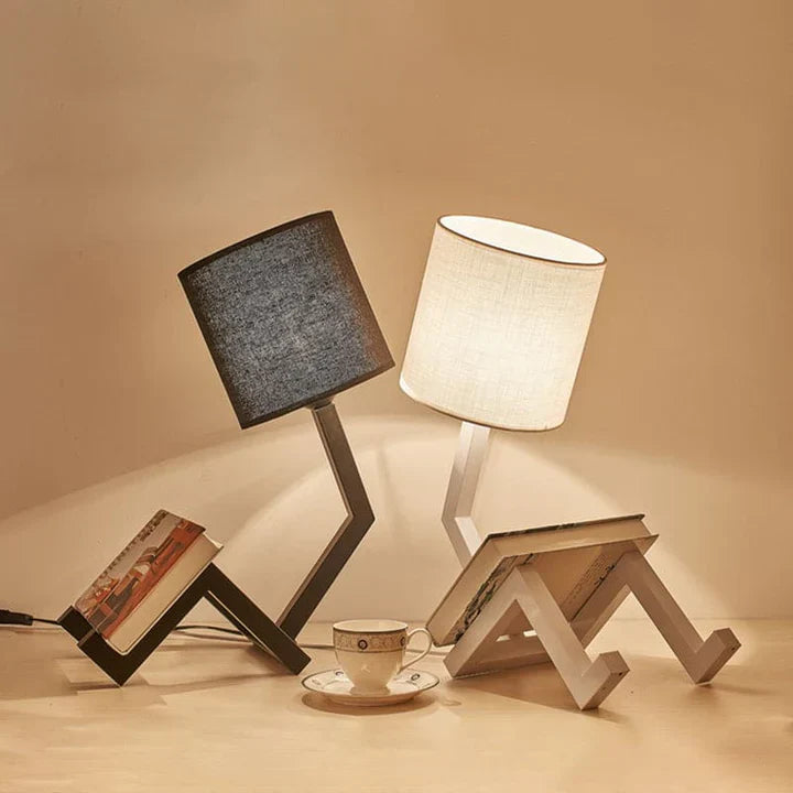 Nordic light - scandinavische tafellamp met geïntegreerde plank