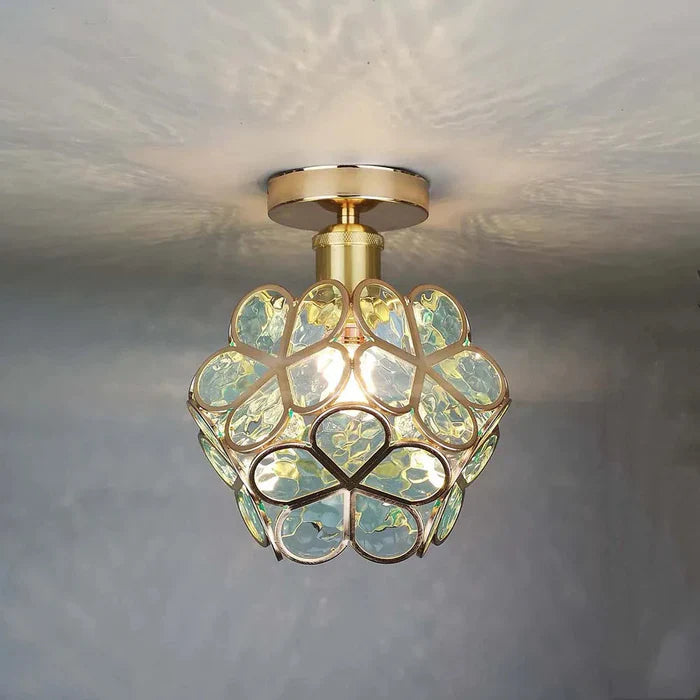 Design glazen plafondverlichting in bloemstijl