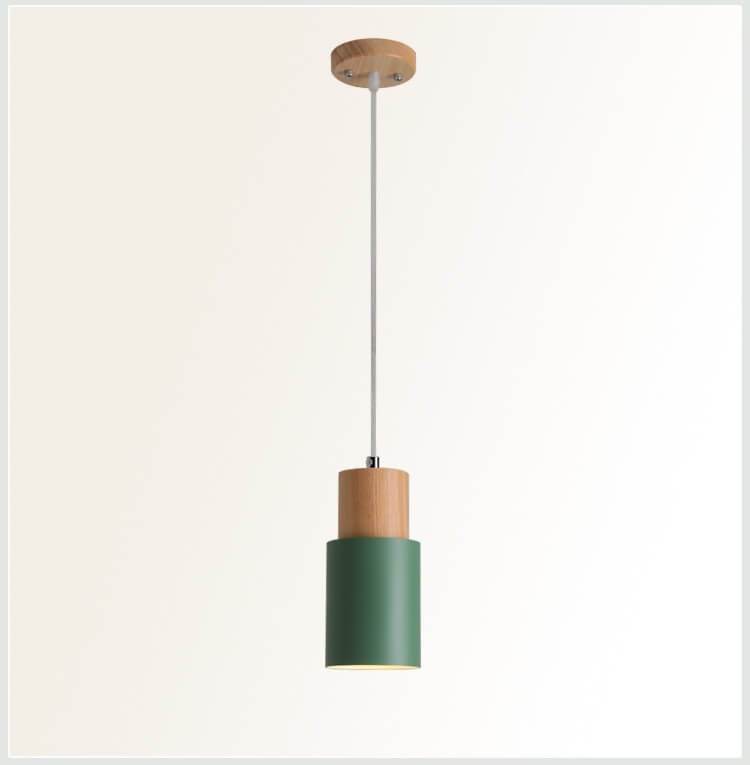 Nordic macaron cilinder aluminium 1-lichts enkele LED hanglamp