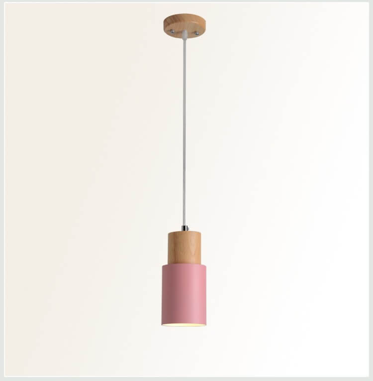 Nordic macaron cilinder aluminium 1-lichts enkele LED hanglamp