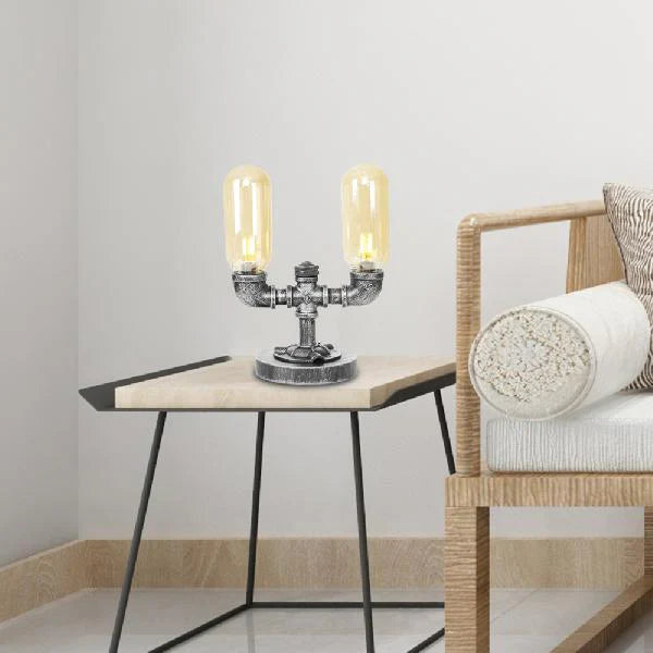 GlowSophie - urn tafellamp in rood en bruin