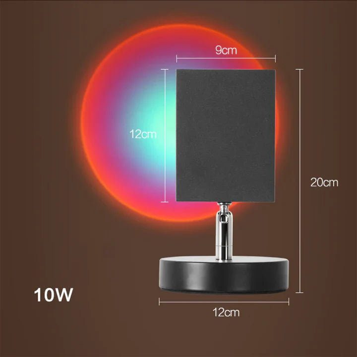 GlowBright - retro tafellamp met zonsondergangmotief
