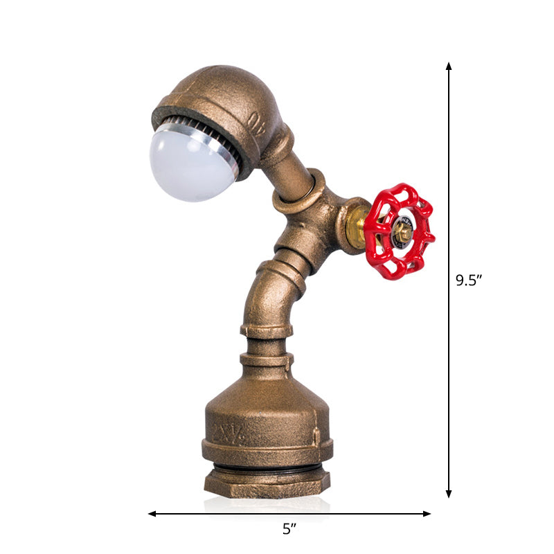 Glowbot - messing steampunk robotlamp met duimschakelaar