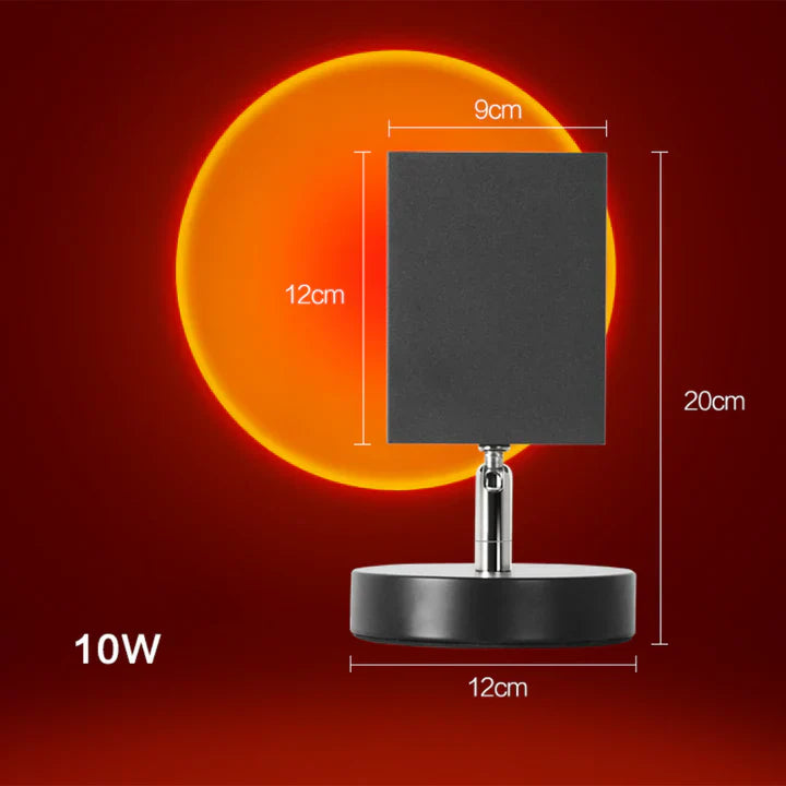 GlowBright - retro tafellamp met zonsondergangmotief