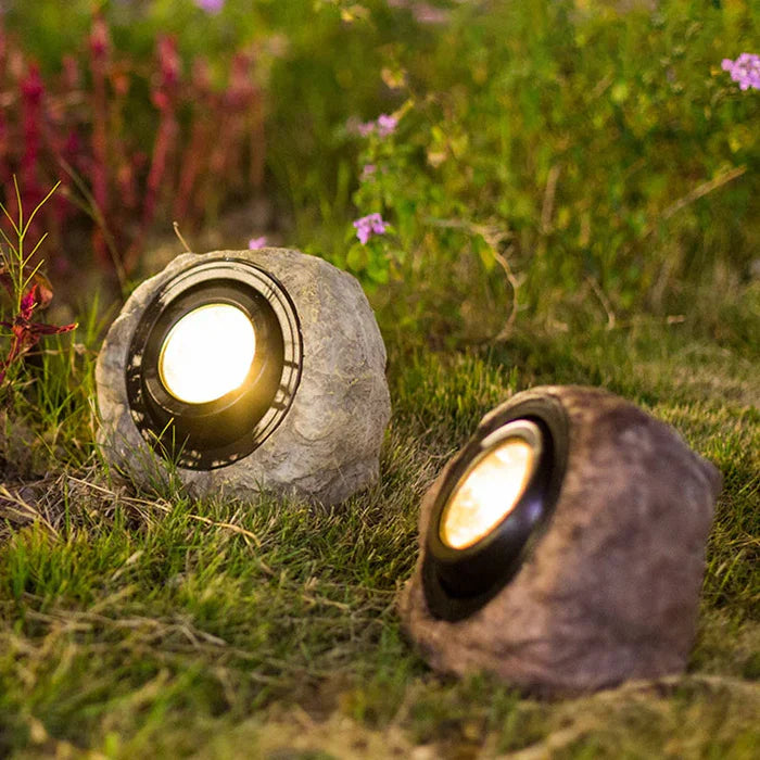 RockyLight – lampen op zonne-energie met steenlook