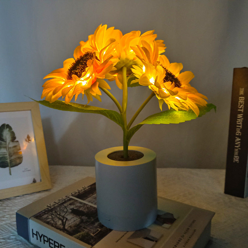 Glinsterende zonnebloemlamp