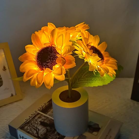 Glinsterende zonnebloemlamp