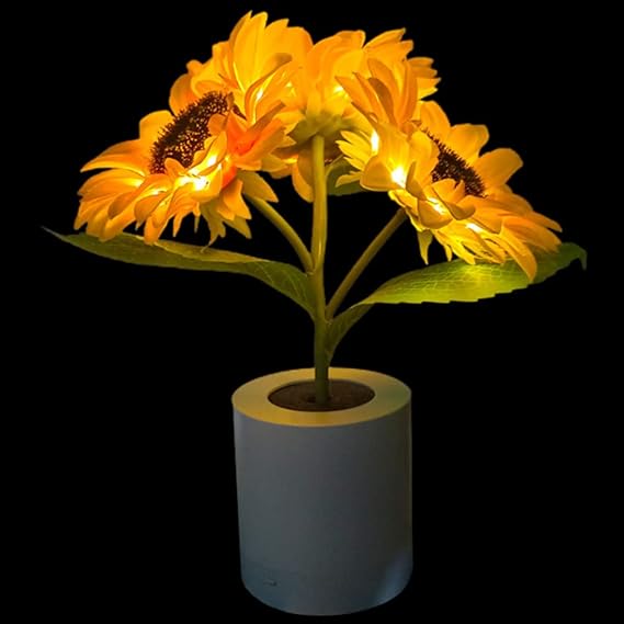 Glinsterende zonnebloemlamp