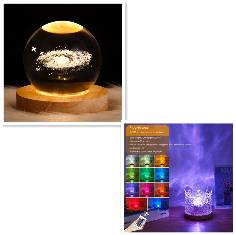 LED-wellen-projektionslampe – RGB, dimmbare tischlampe mit 16 farben