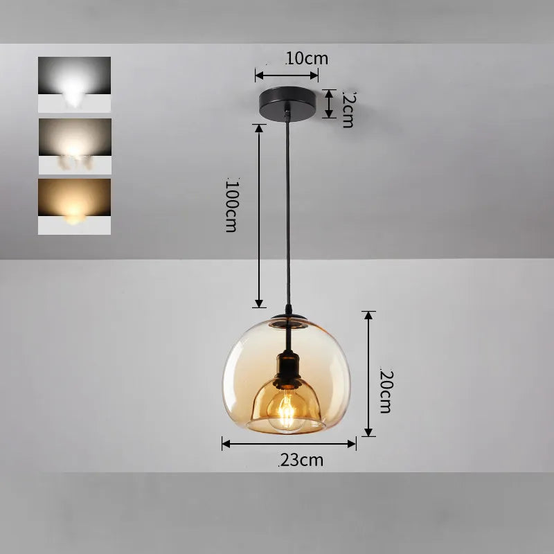 Handgeblazen glazen plafondlamp