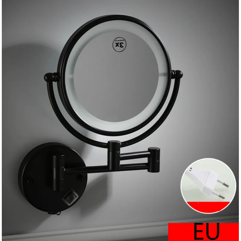 Gouden oplaadbare led vergrotende spiegel voor make-up en badkamer