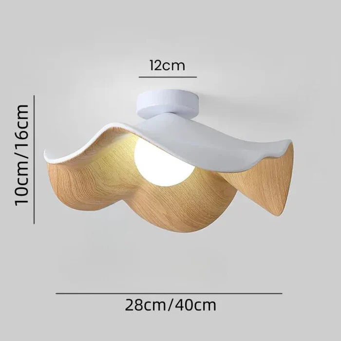 Scandinavische houten lotus plafondlamp van hars