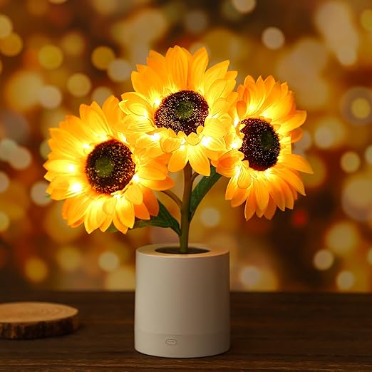 Glinsterende zonnebloemlamp