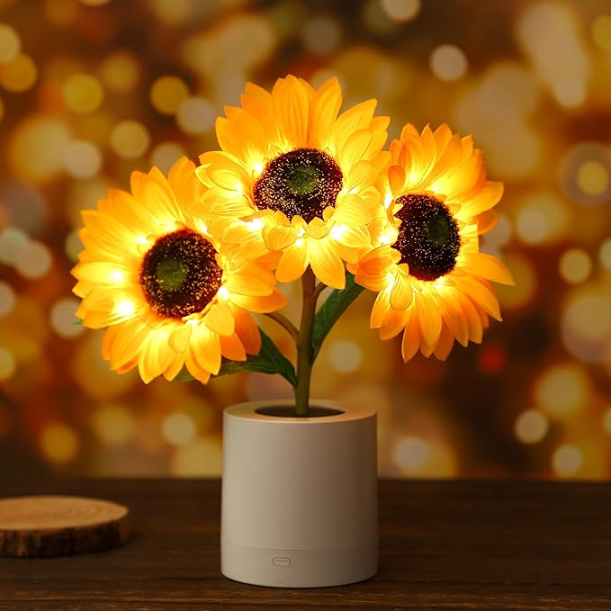 Glinsterende zonnebloemlamp