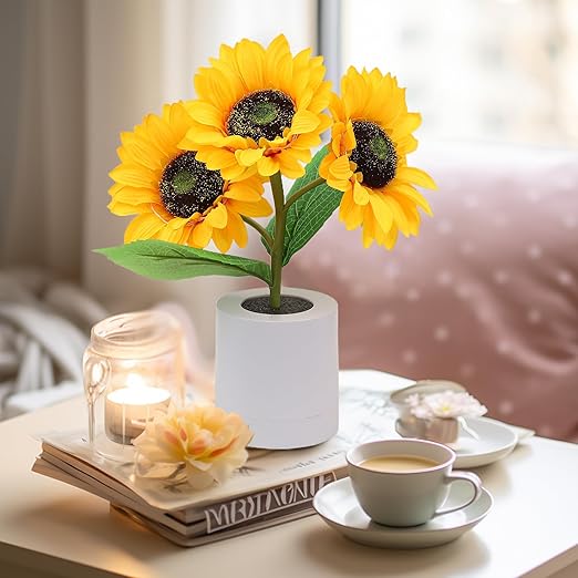 Glinsterende zonnebloemlamp