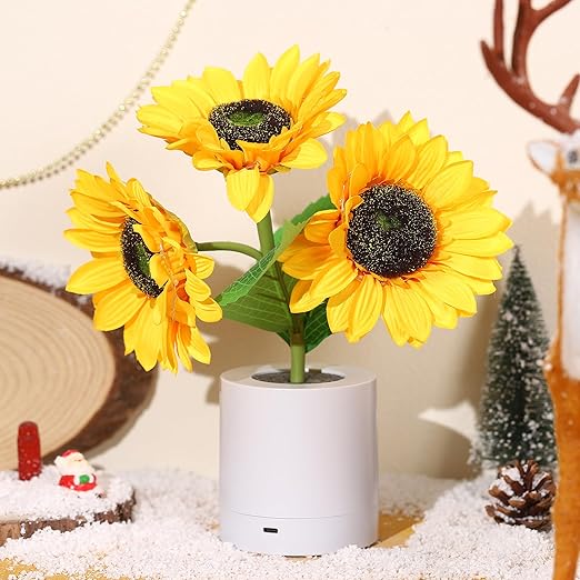 Glinsterende zonnebloemlamp