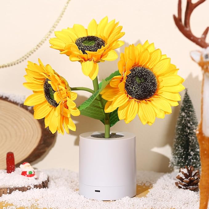 Glinsterende zonnebloemlamp