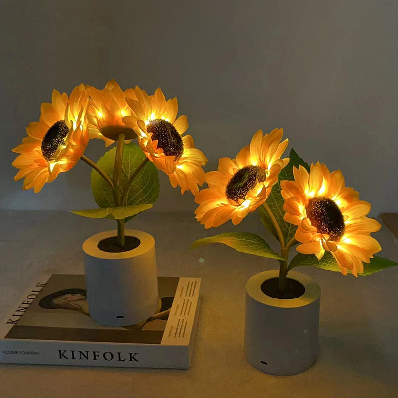 Glinsterende zonnebloemlamp