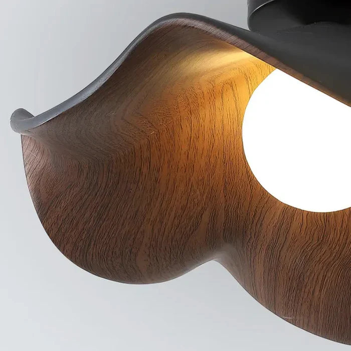 Scandinavische houten lotus plafondlamp van hars
