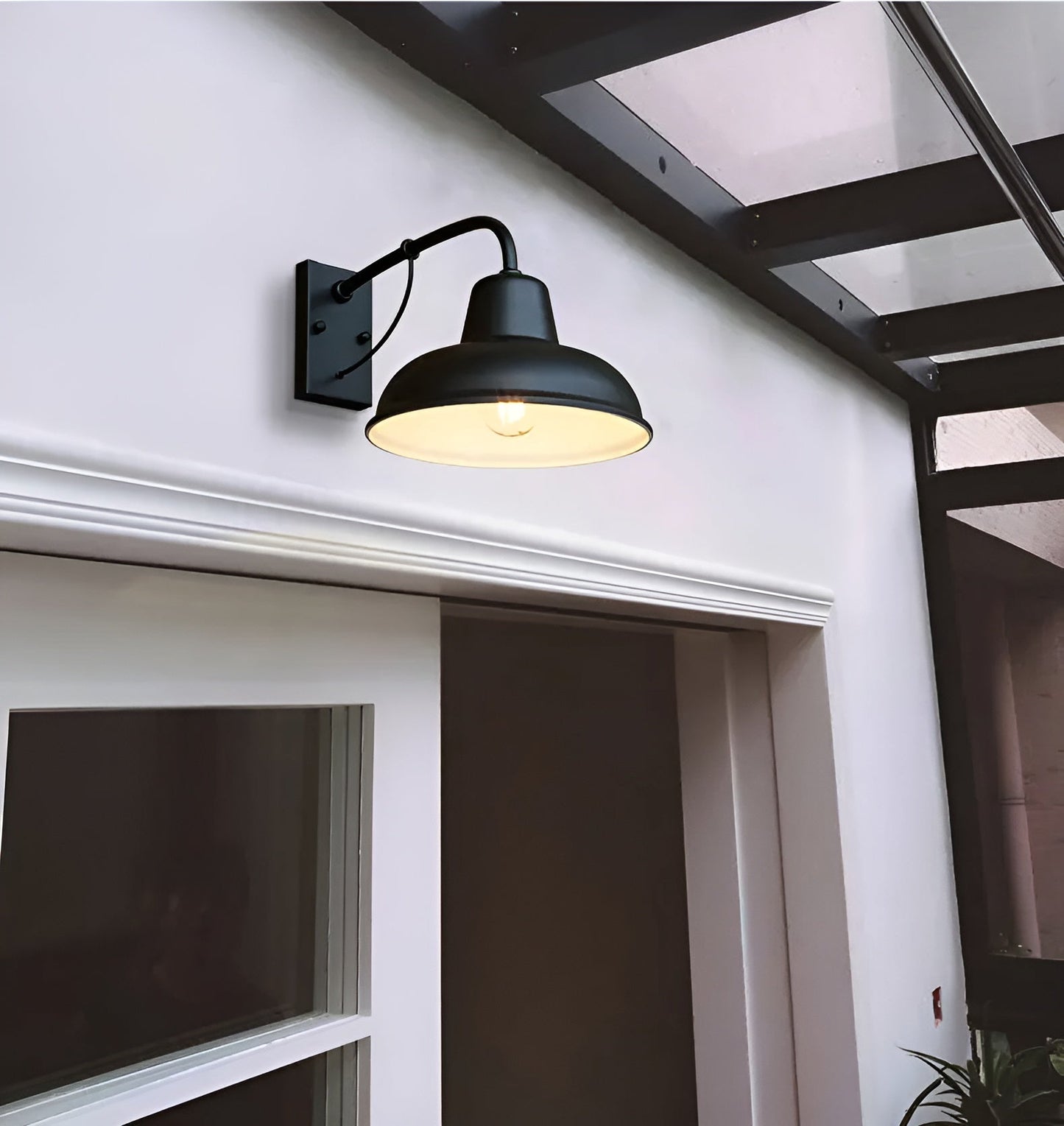 Aisle ijzeren wandlamp - antiek vintage schuurlamp - zwart industrieel wandlicht