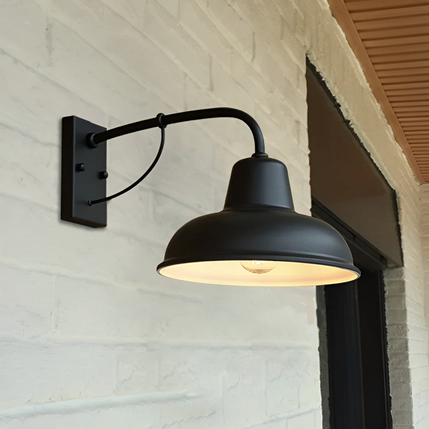 Aisle ijzeren wandlamp - antiek vintage schuurlamp - zwart industrieel wandlicht