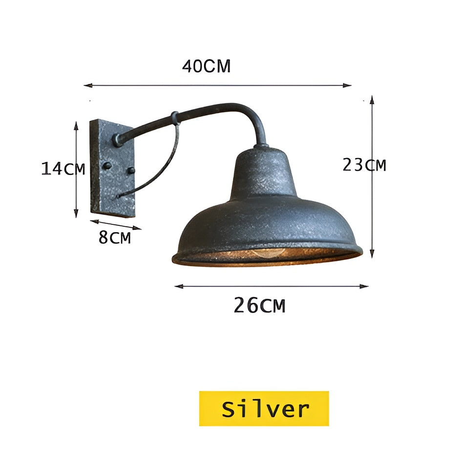 Aisle ijzeren wandlamp - antiek vintage schuurlamp - zwart industrieel wandlicht