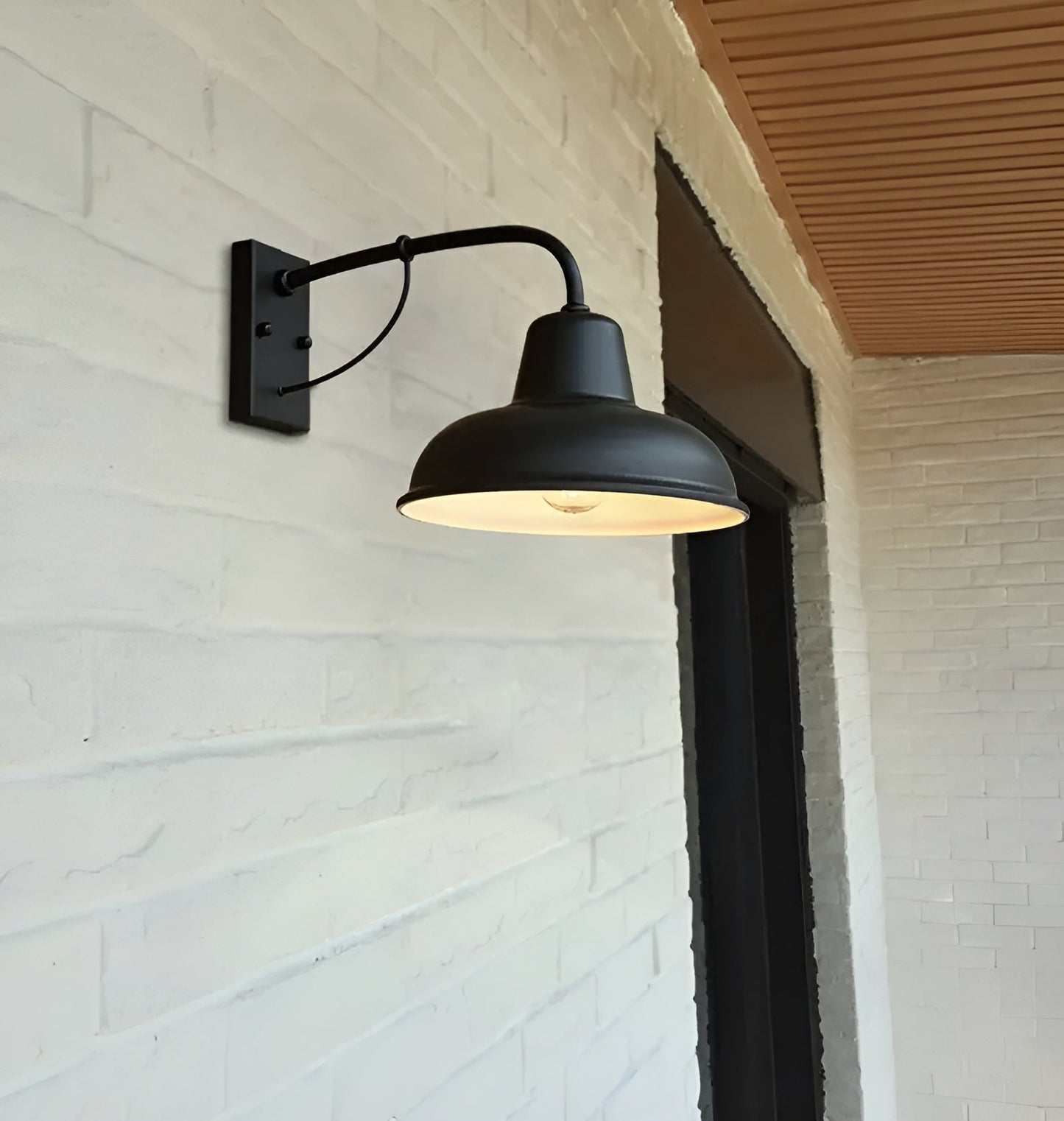 Aisle ijzeren wandlamp - antiek vintage schuurlamp - zwart industrieel wandlicht