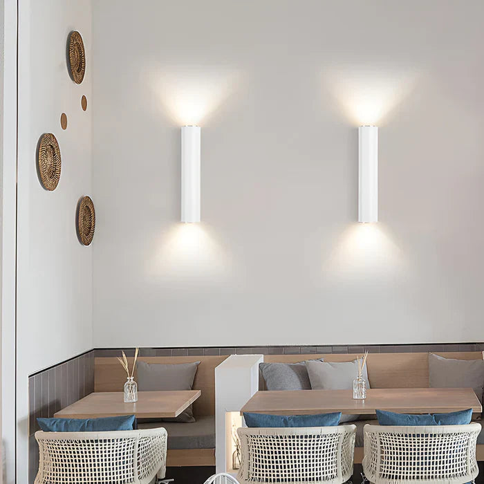 Wandlamp met dubbele kop - gouden wandlamp - cilinder wandlamp