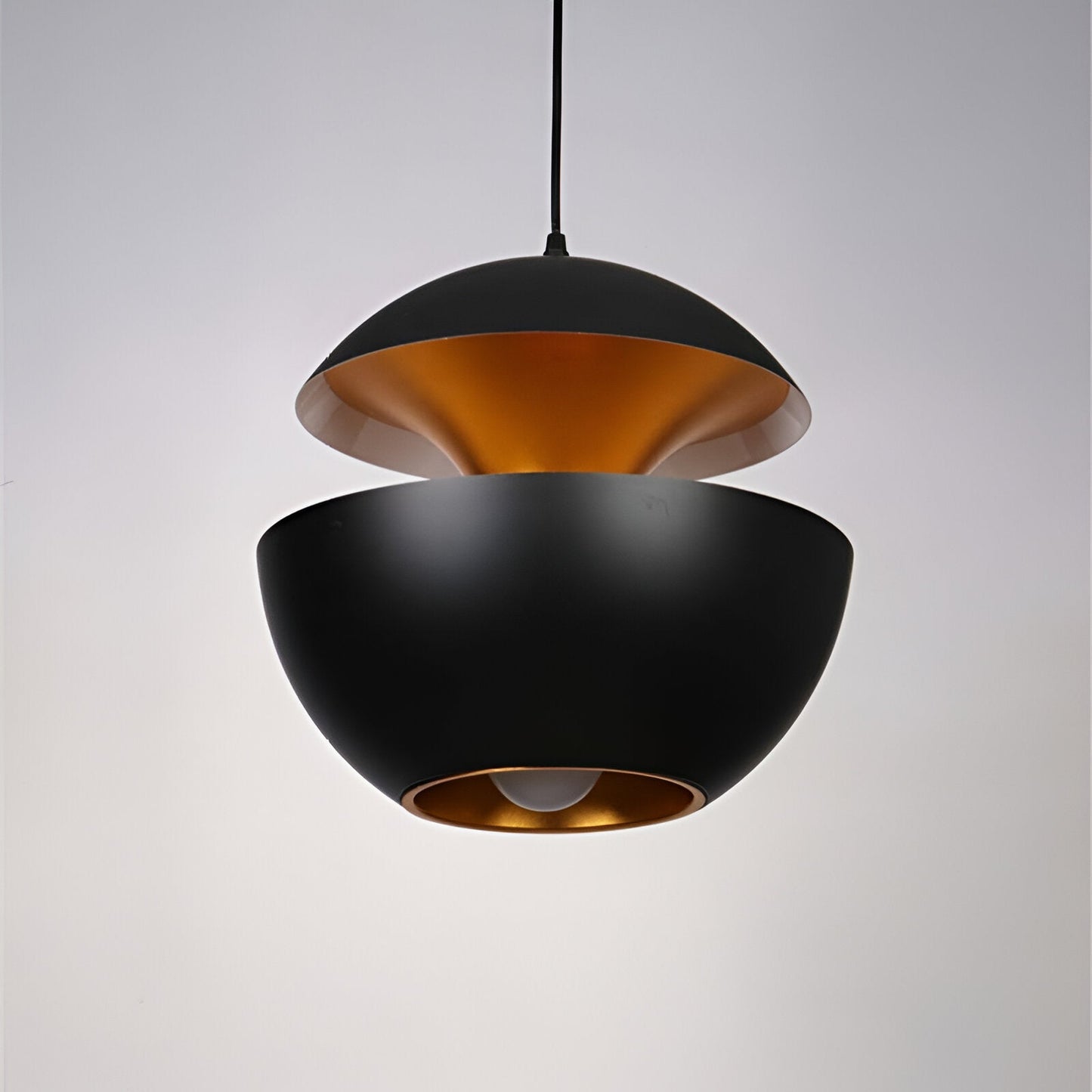 Appel hanglamp - zwart wit zon hanglamp - artistieke e27 hanglamp