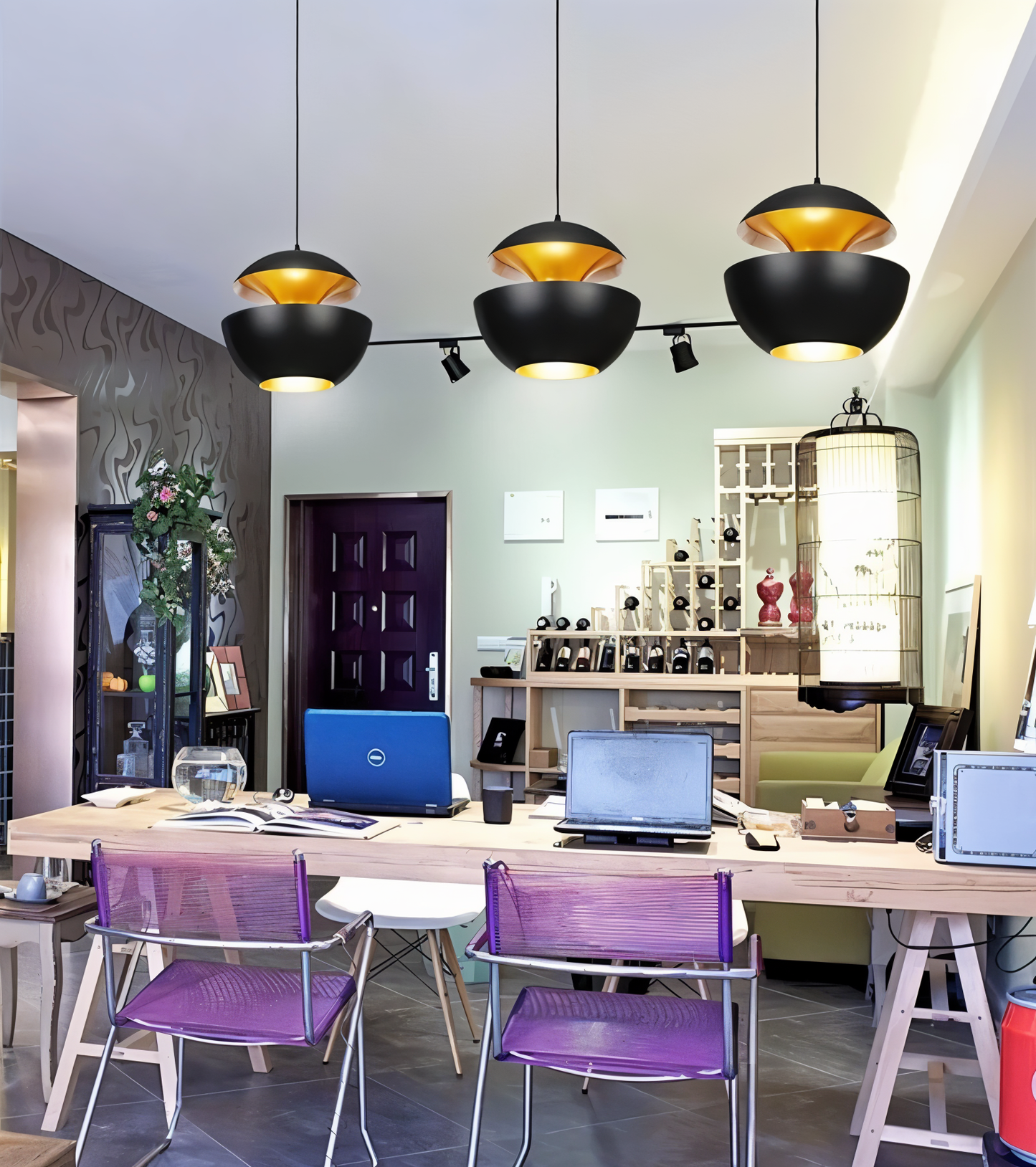 Appel hanglamp - zwart wit zon hanglamp - artistieke e27 hanglamp