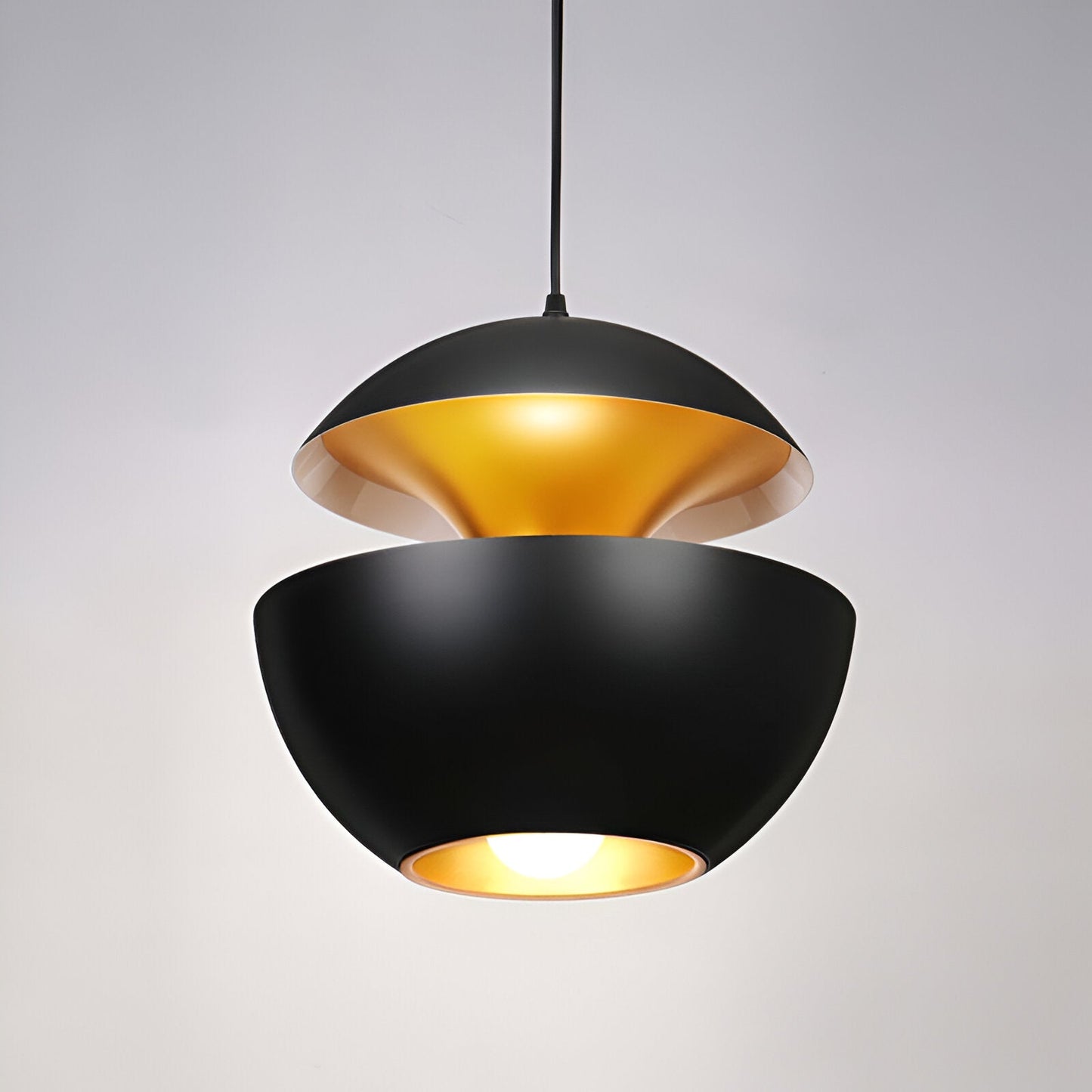 Appel hanglamp - zwart wit zon hanglamp - artistieke e27 hanglamp