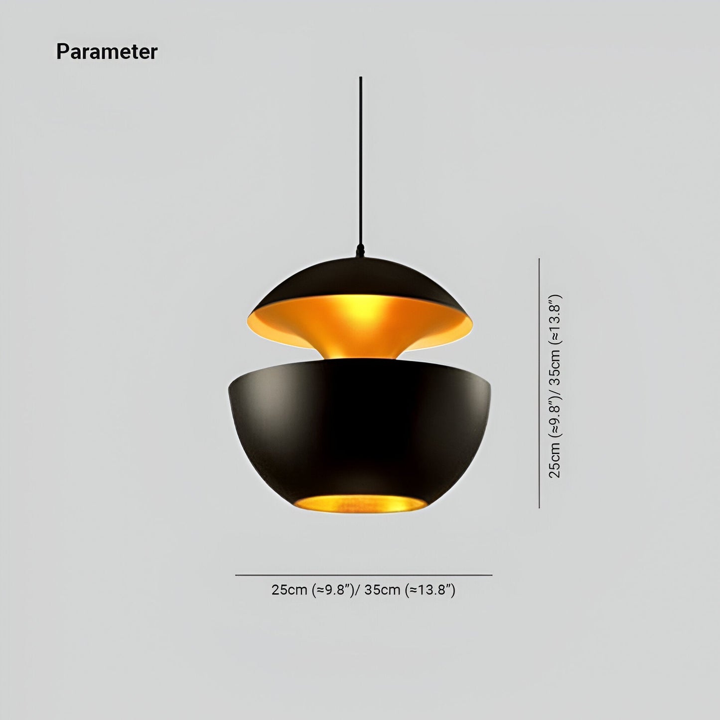 Appel hanglamp - zwart wit zon hanglamp - artistieke e27 hanglamp