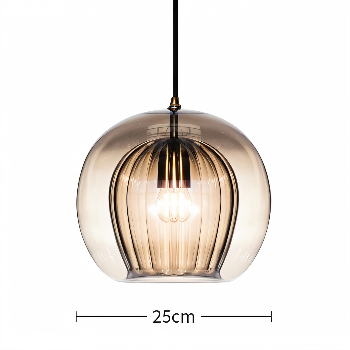 Glazen hanglamp ClearLuxe - vintage hanglampen woonkamer - bolvormige lamp