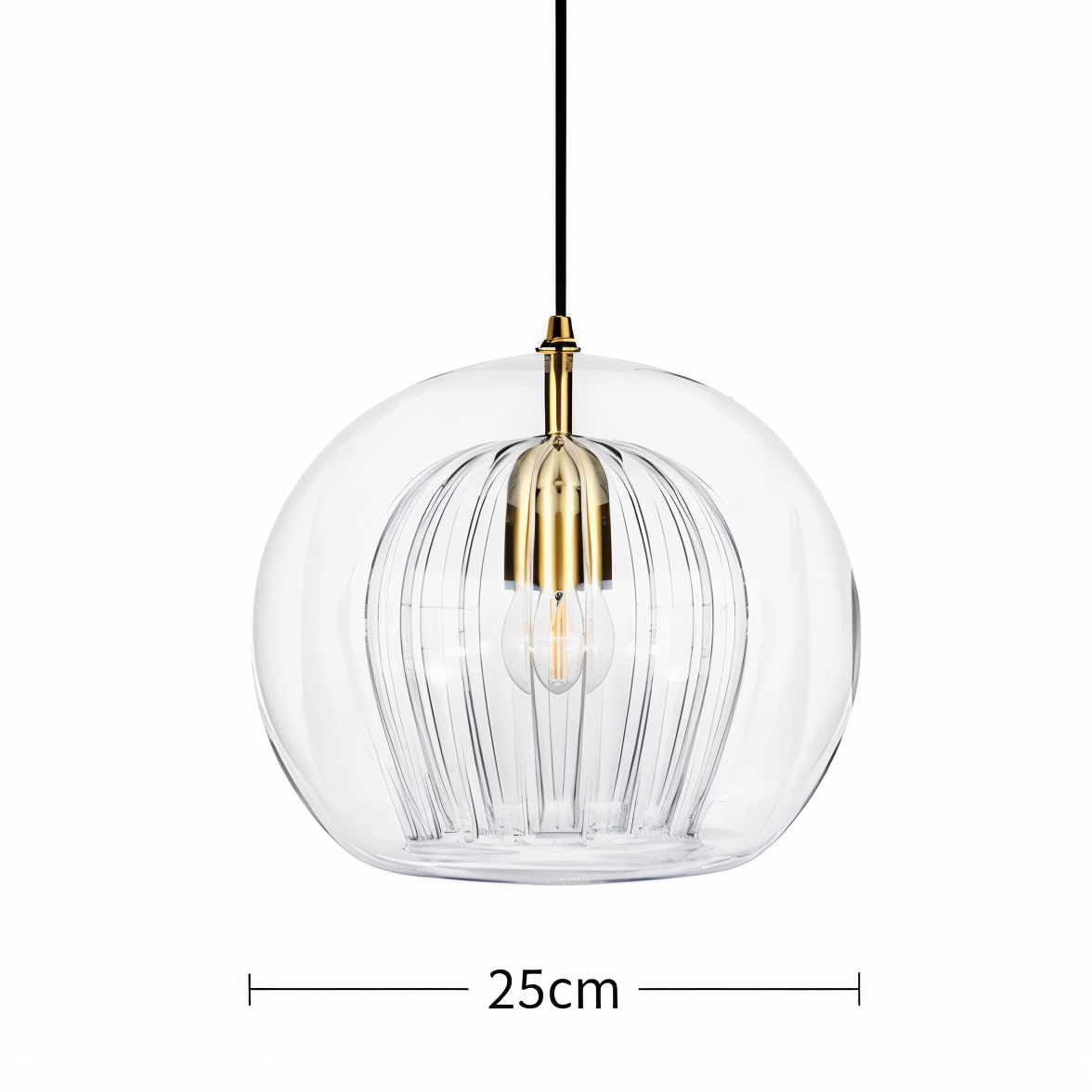 Glazen hanglamp ClearLuxe - vintage hanglampen woonkamer - bolvormige lamp