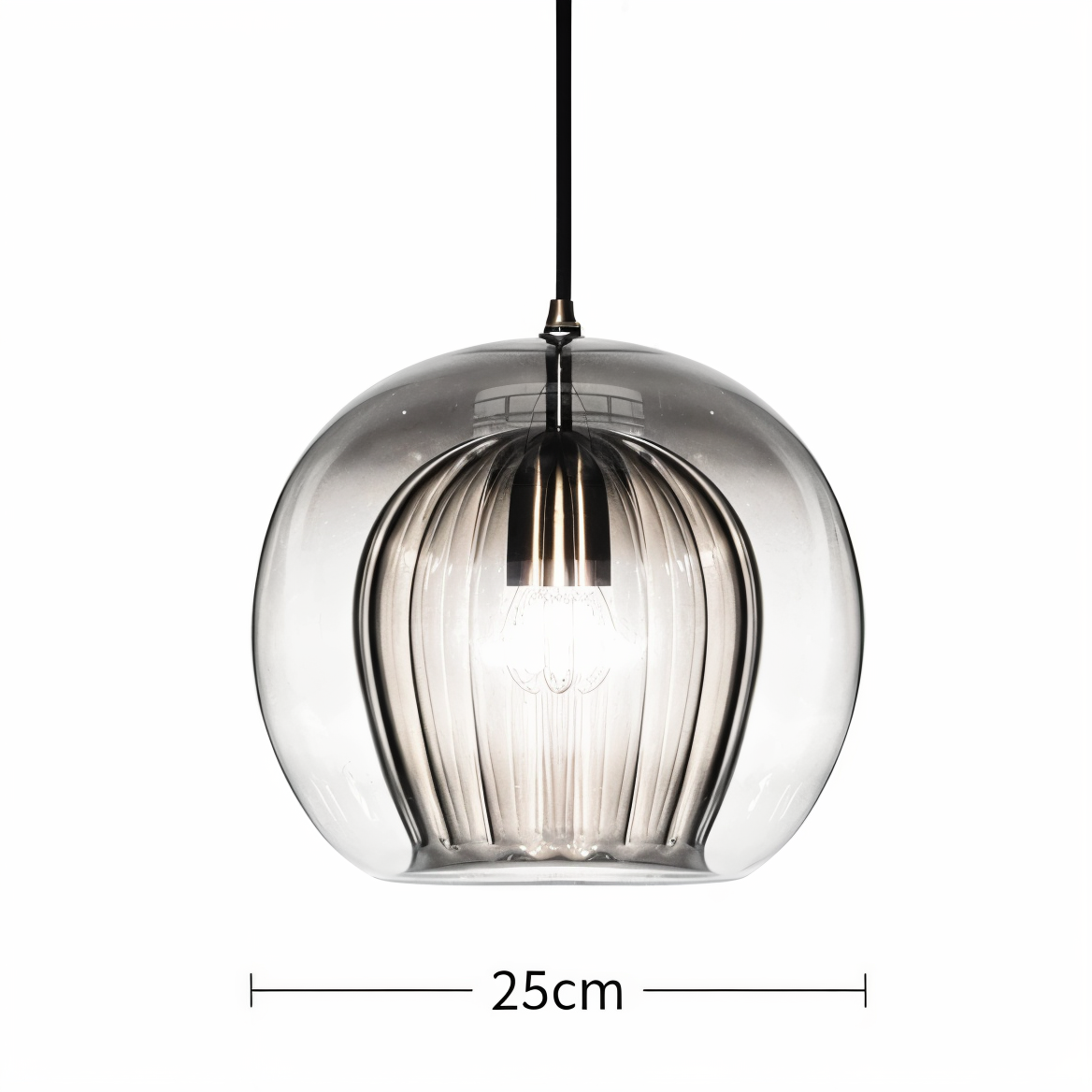 Glazen hanglamp ClearLuxe - vintage hanglampen woonkamer - bolvormige lamp