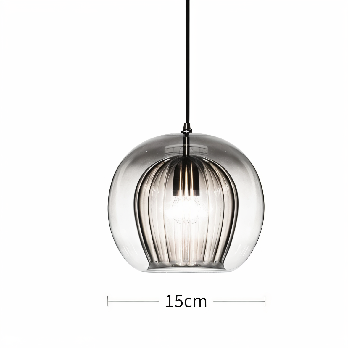 Glazen hanglamp ClearLuxe - vintage hanglampen woonkamer - bolvormige lamp