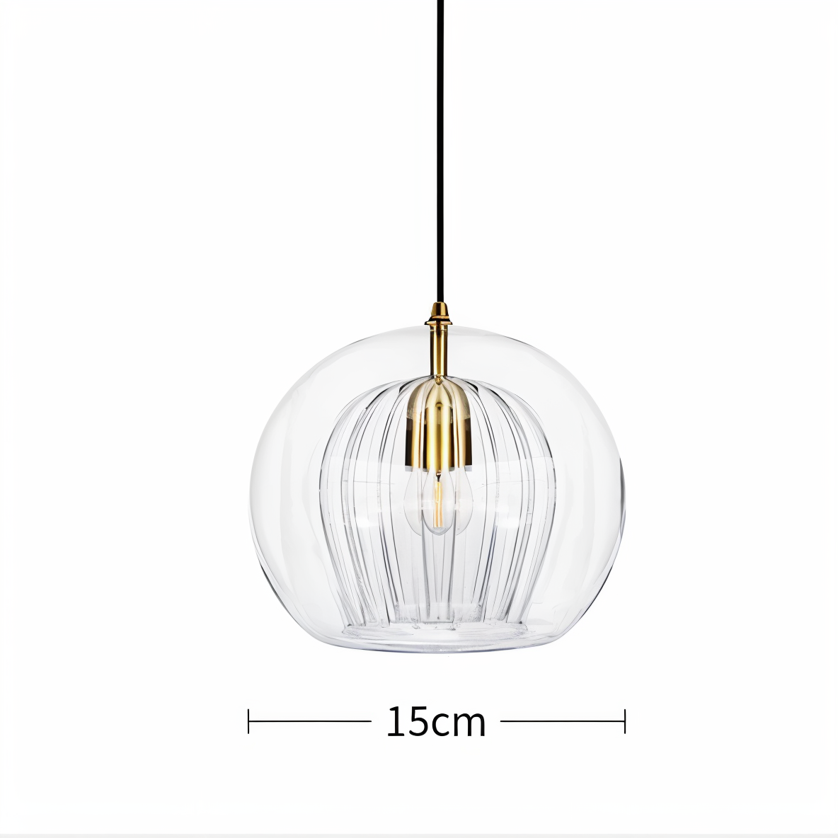 Glazen hanglamp ClearLuxe - vintage hanglampen woonkamer - bolvormige lamp