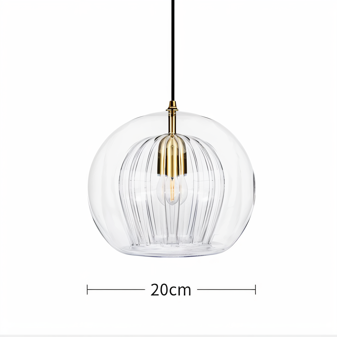 Glazen hanglamp ClearLuxe - vintage hanglampen woonkamer - bolvormige lamp