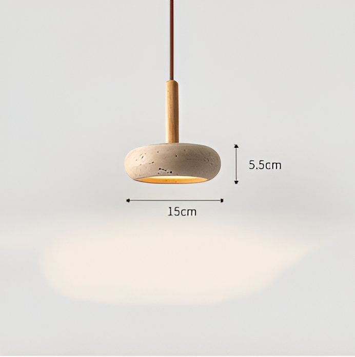 Travertin hanglamp crème - rond licht plafond - retro hanglamp