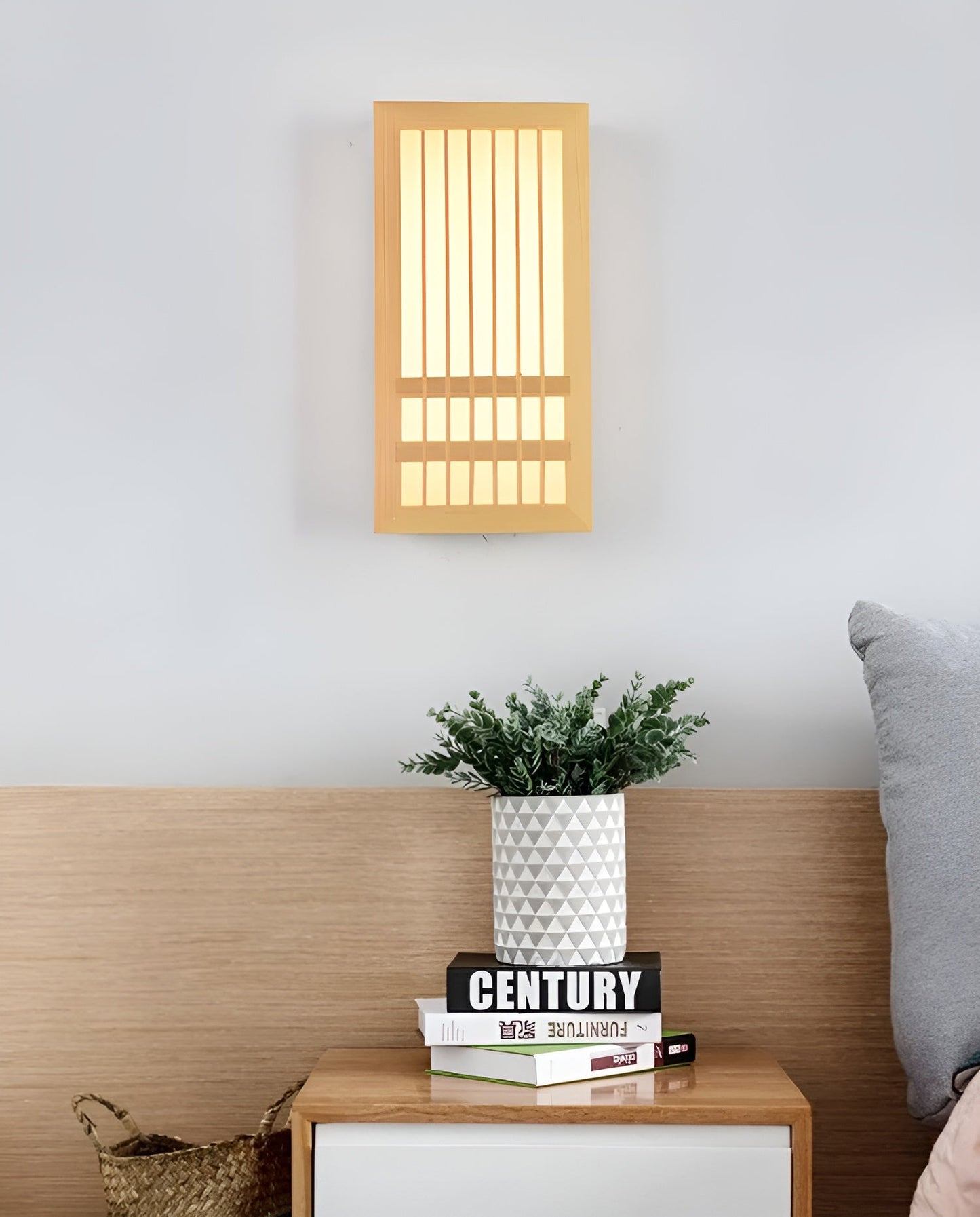 DoaGlow Japanse houten wandlamp - moderne houten & acryl Japanse verlichting
