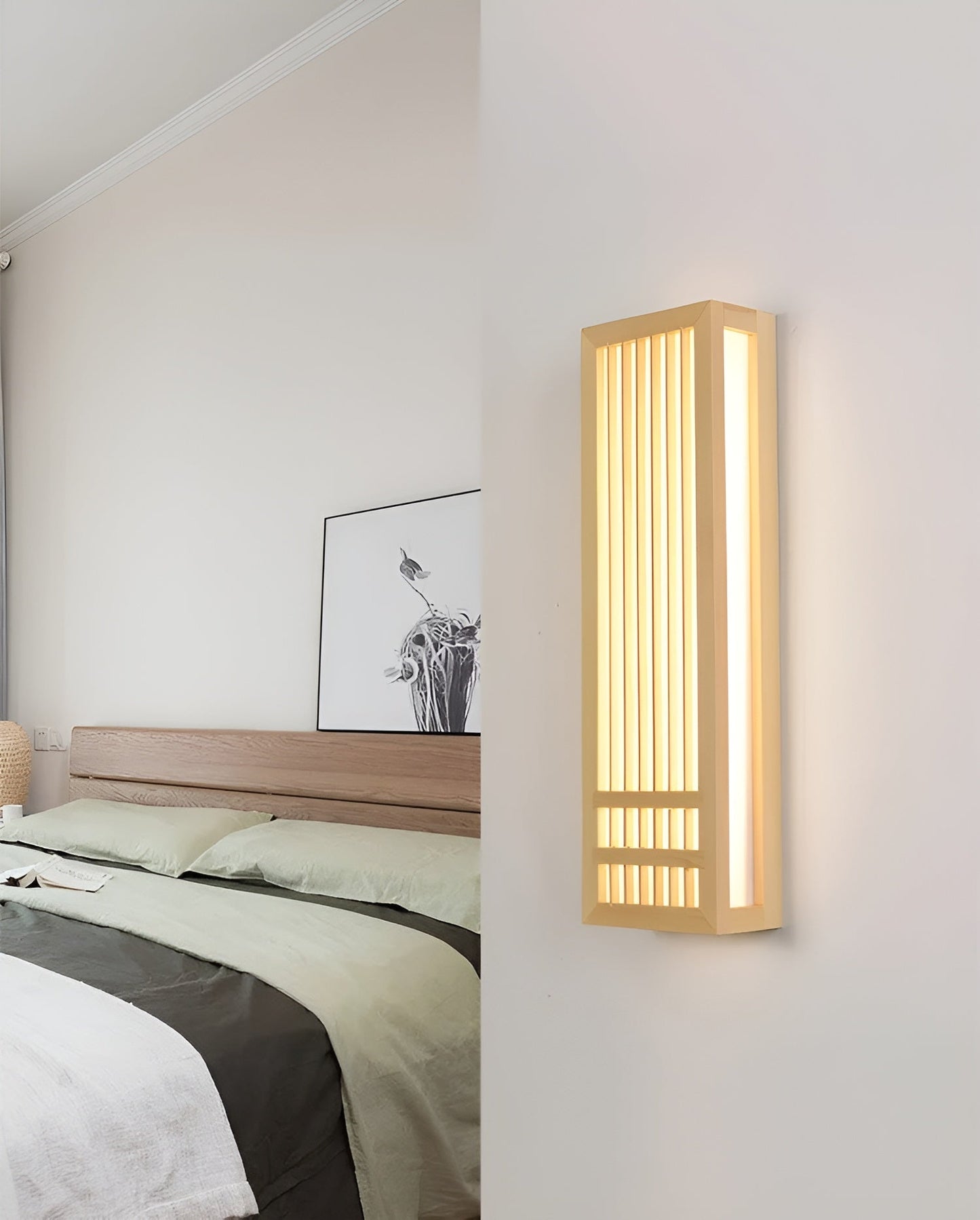 DoaGlow Japanse houten wandlamp - moderne houten & acryl Japanse verlichting